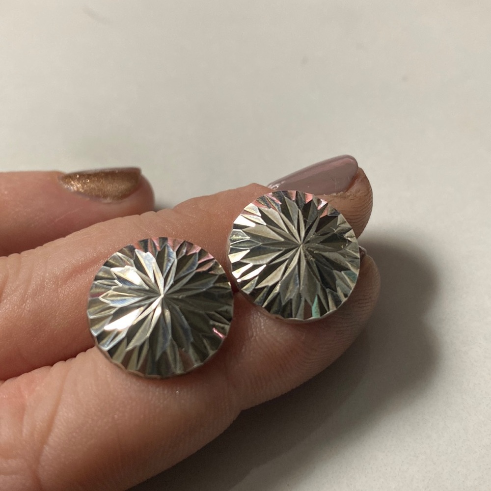 Vintage silver stud‎ earrings - Picture 3 of 5